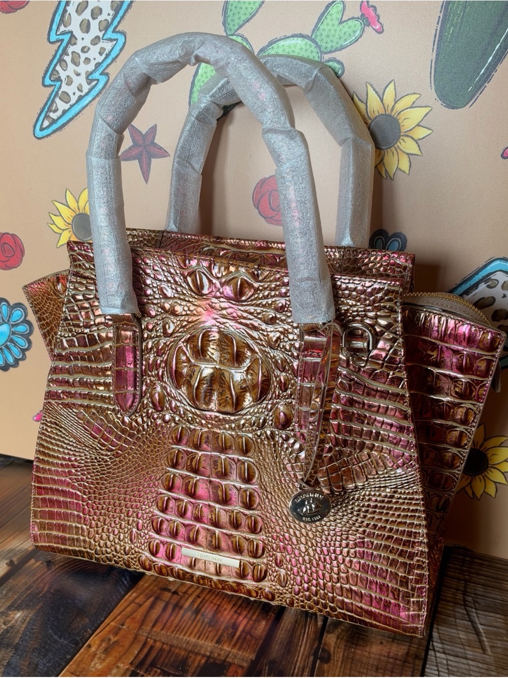 PERFECT EYE WRAPPED STRAPS! Brahmin PRISCILLA Stonecraft Satchel NWT EXCLUSIVE